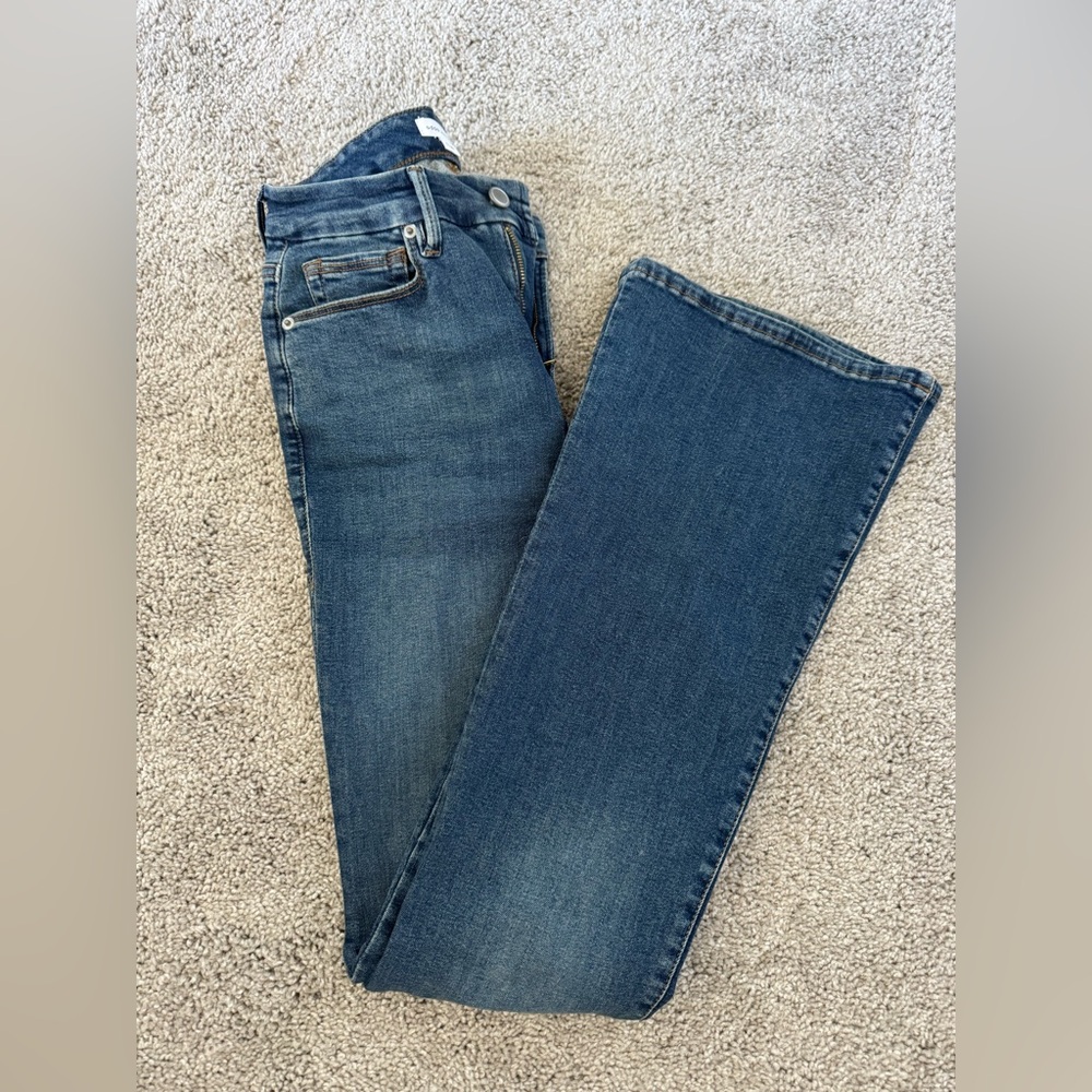 Good American Dark Blue Flare Jeans